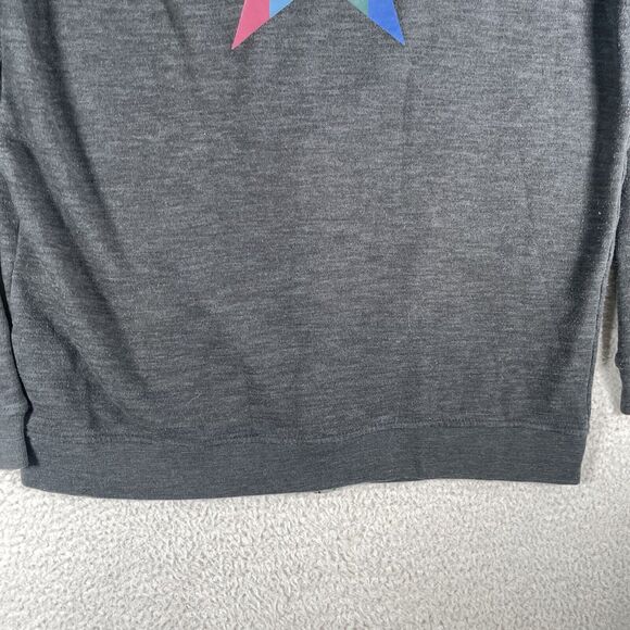 Peloton Hoodie Sweatshirt Womens Large Gray Piped Cord Star Logo Full Zip Gym - Picture 14 of 16